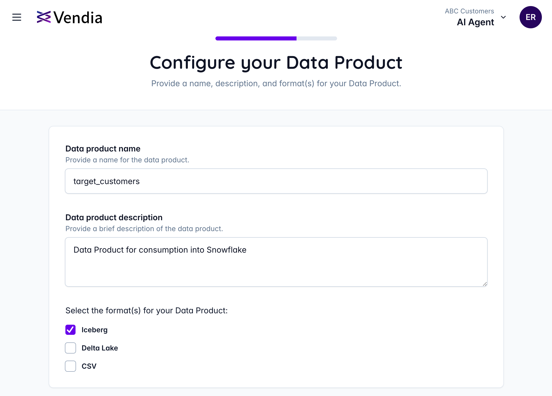 Vendia Data Product Creation